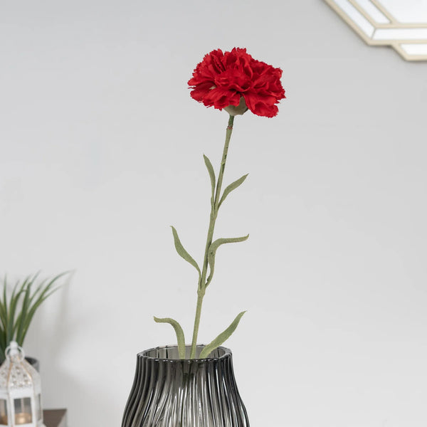 Elora Single Red Carnation Polyester Artificial Flower 62cm in Red Colour dimensions