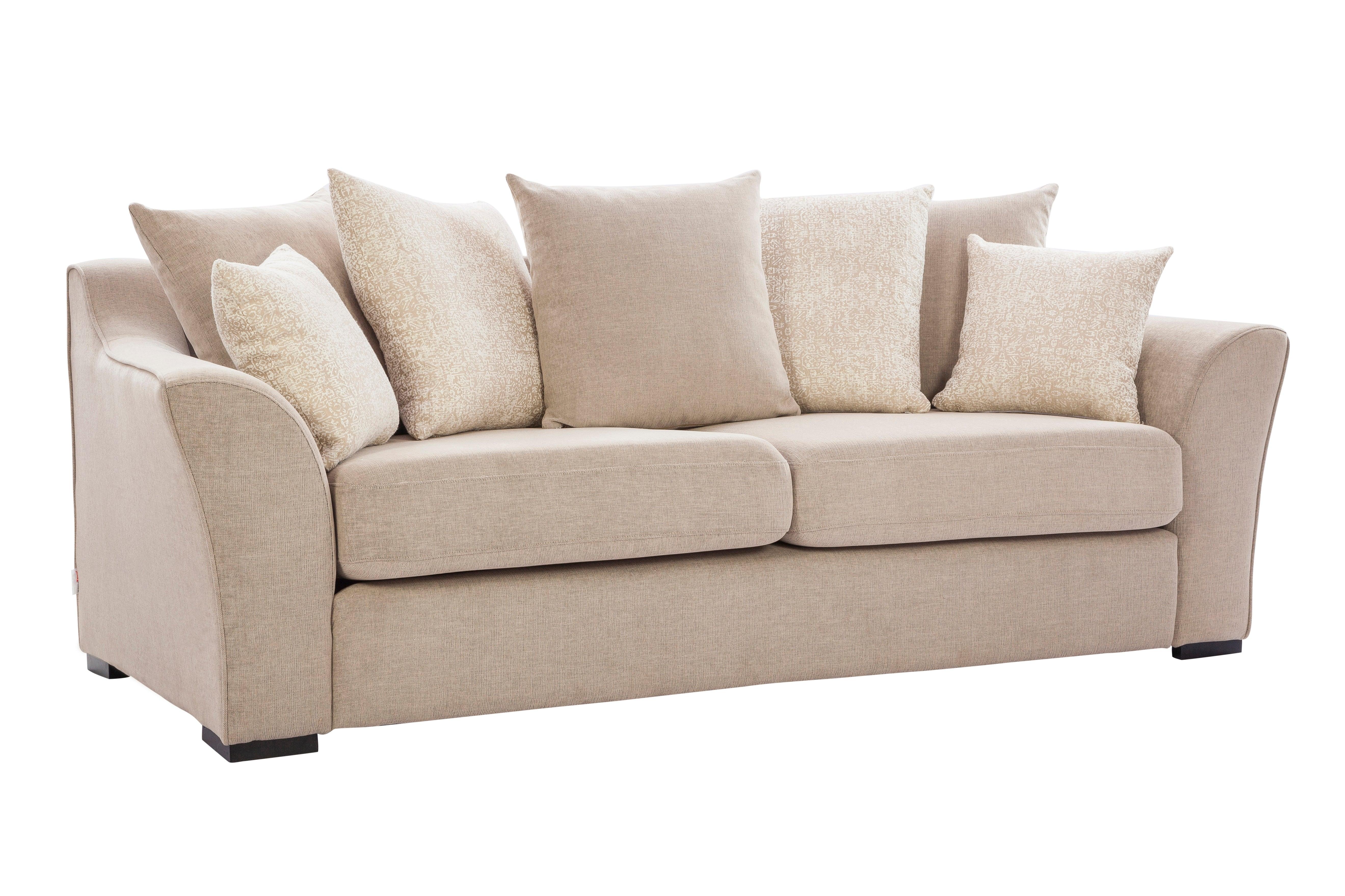 Perth Fabric Three Seater Sofa in Beige Colour - HomeTown