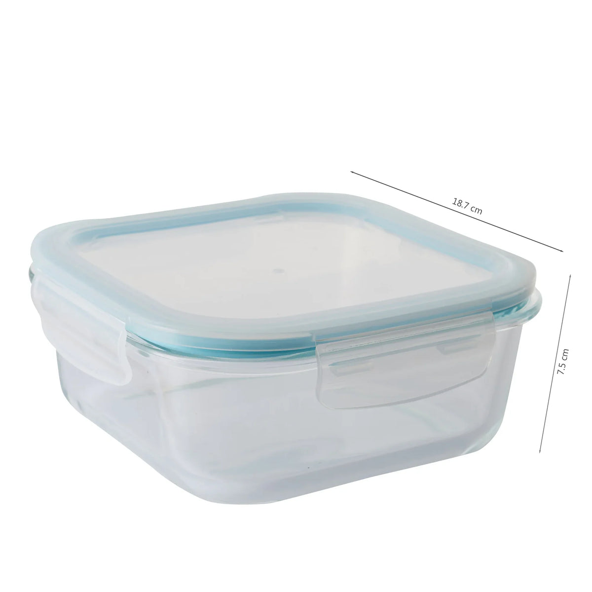 Robust Glass Square Container with PP Lid 1100ML in Transparent Colour - HomeTown
