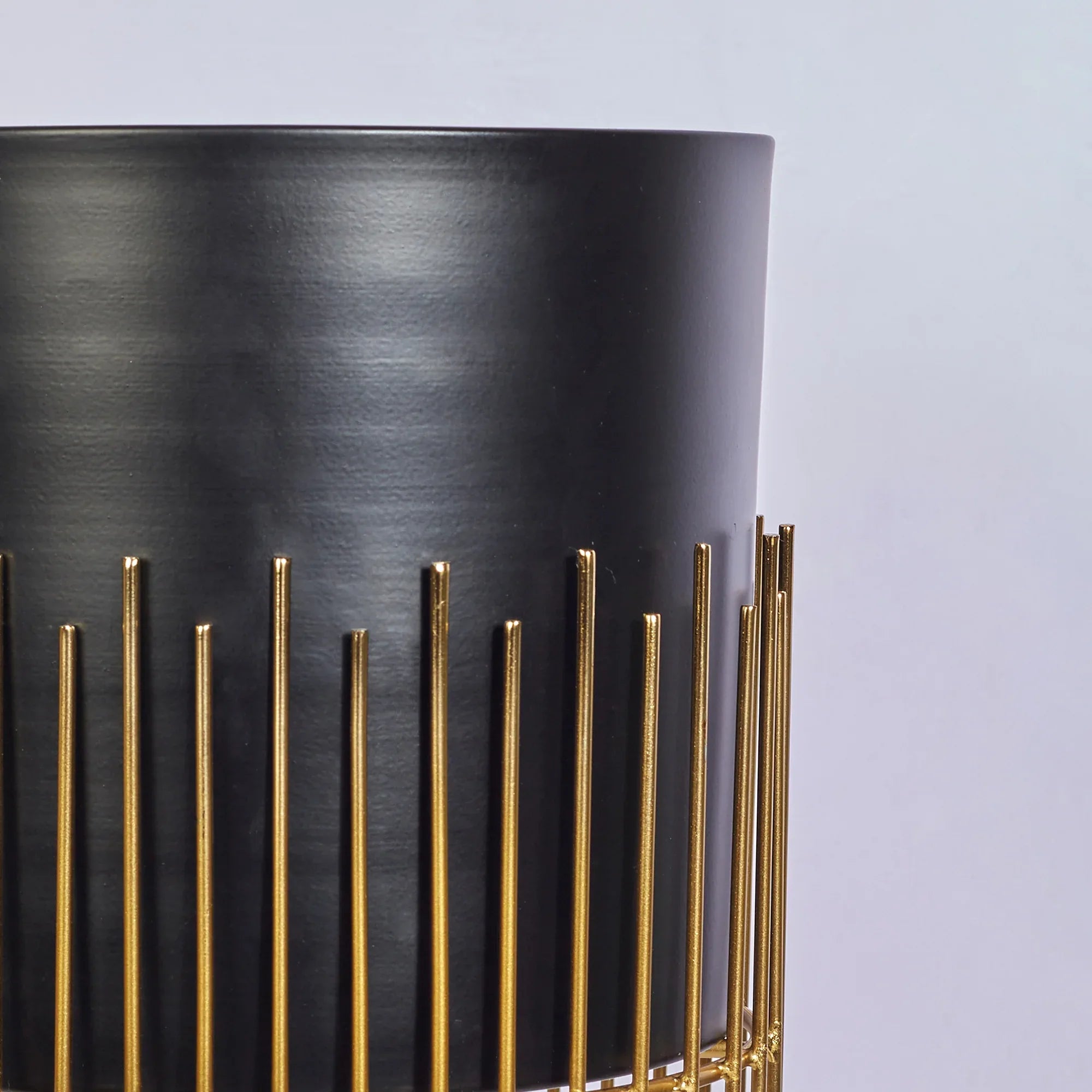 Artiskylar Metal Matt Finish Planter 26 Cm in Black and Gold Colour - HomeTown