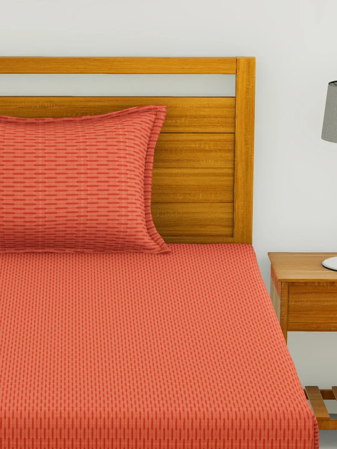 Espeda Cotton Single Bedsheet 152X229 CM in Rust Colour - HomeTown