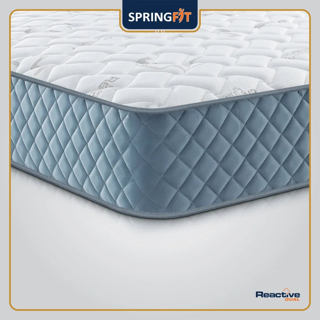 Reactive Dual Reversible HR Foam Double Mattress 75x48x6 Inch in Grey Colour - HomeTown