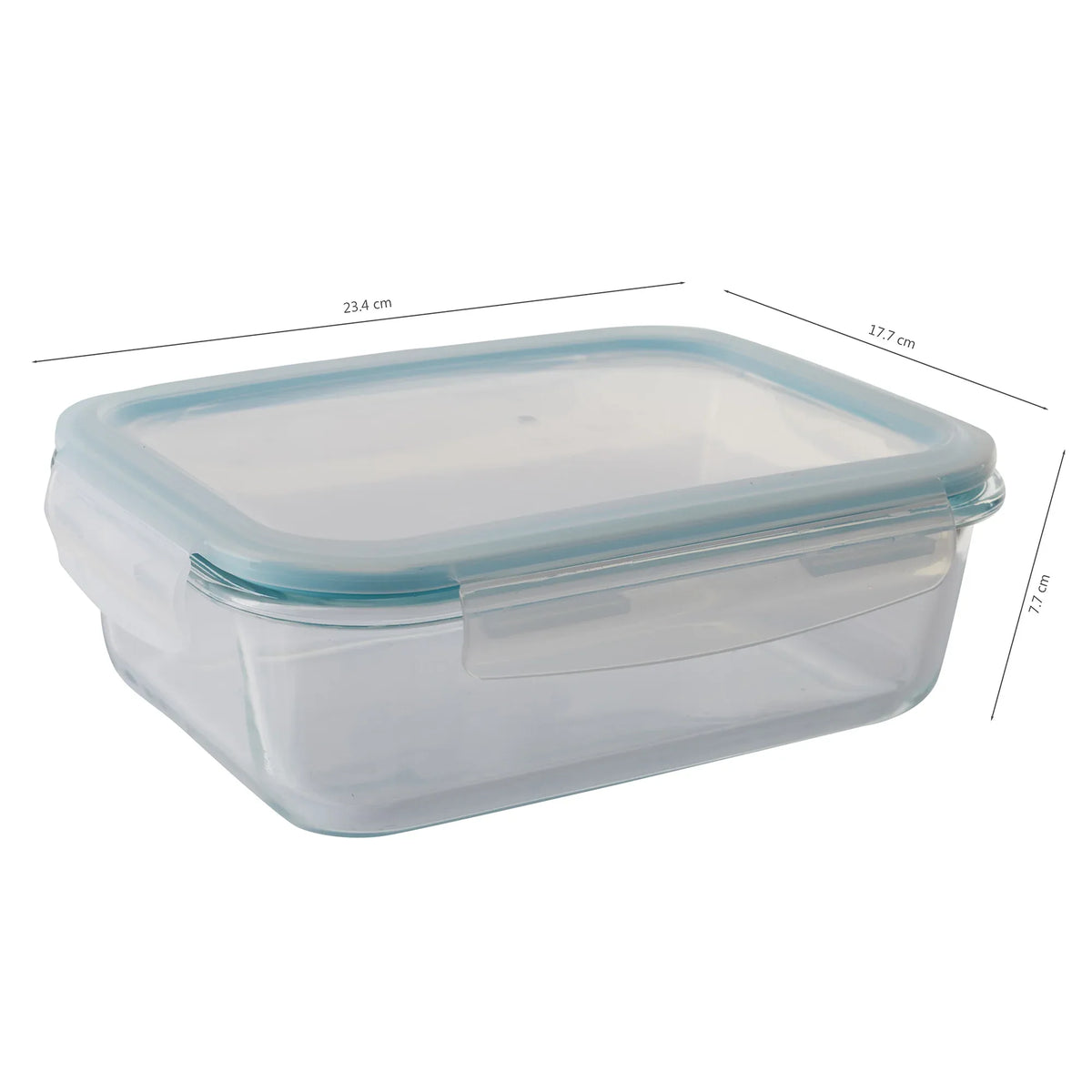 Robust Glass Rectangle Container with PP Lid 1520ML in Transparent Colour - HomeTown
