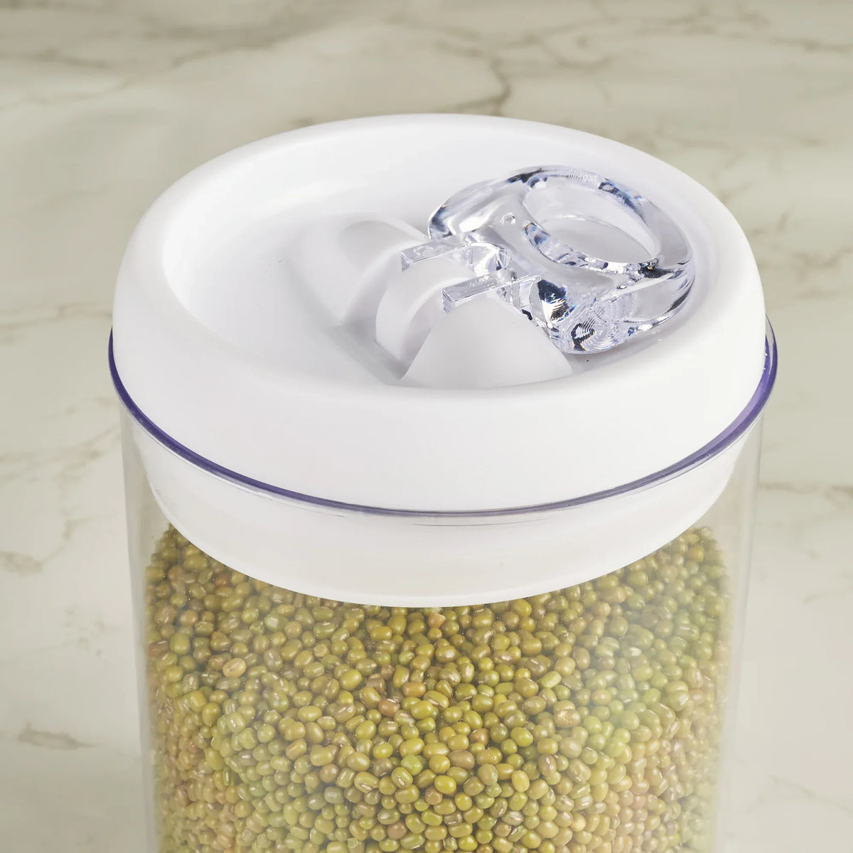 Robusto BPA Free Easy Lock Round Container 1700ml in Transparent & White Colour - HomeTown