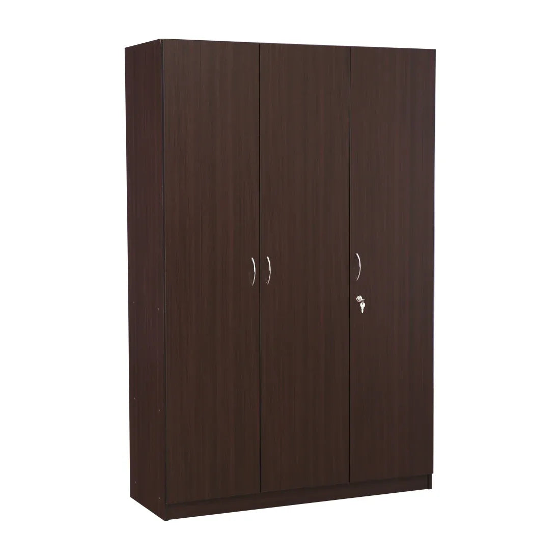 Willy Engineered Wood 3 door wardrobe in Walnut Finish - HomeTown