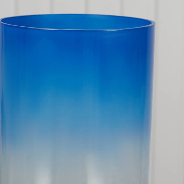 Athena Aluminium and Glass Rainbow Candle Holder 15x41 Cm in Navy Blue Colour dimensions