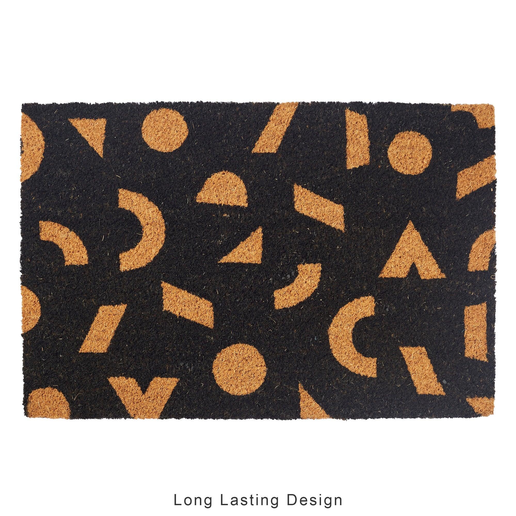 Natura Abstract Printed Coir Doormat 40x60 CM in Black Colour - HomeTown