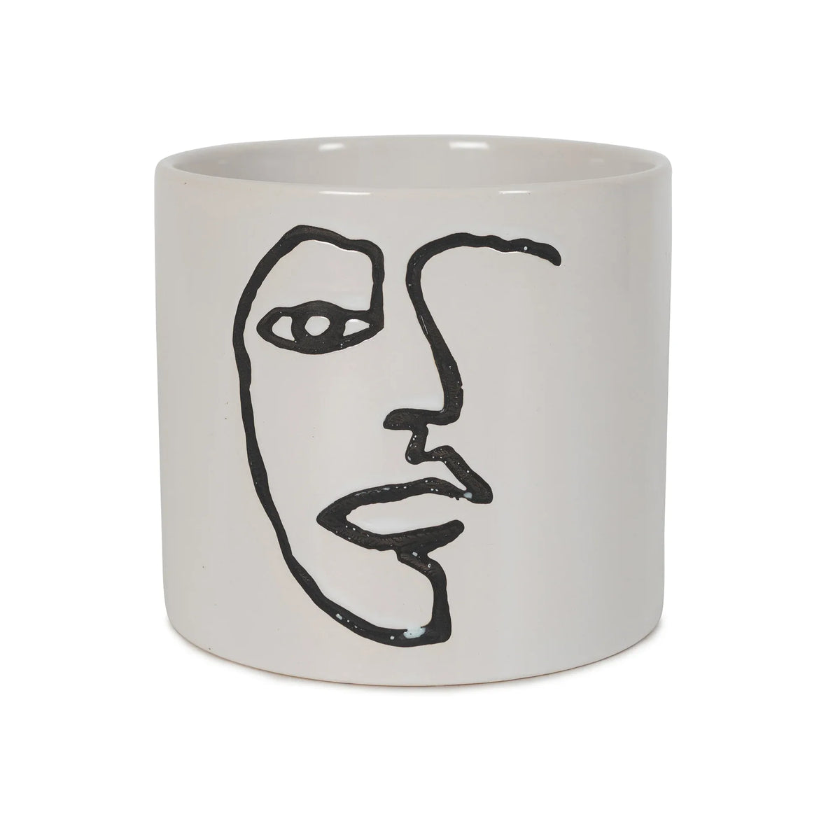 Alura Milan Face2 Ceramic Planter 14Cm in White Colour - HomeTown