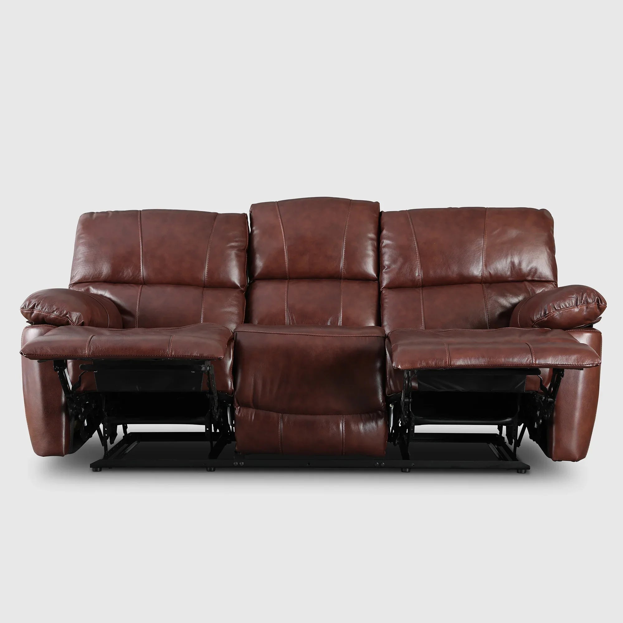 Charles Half Leather Three Seater Recliner - HomeTown