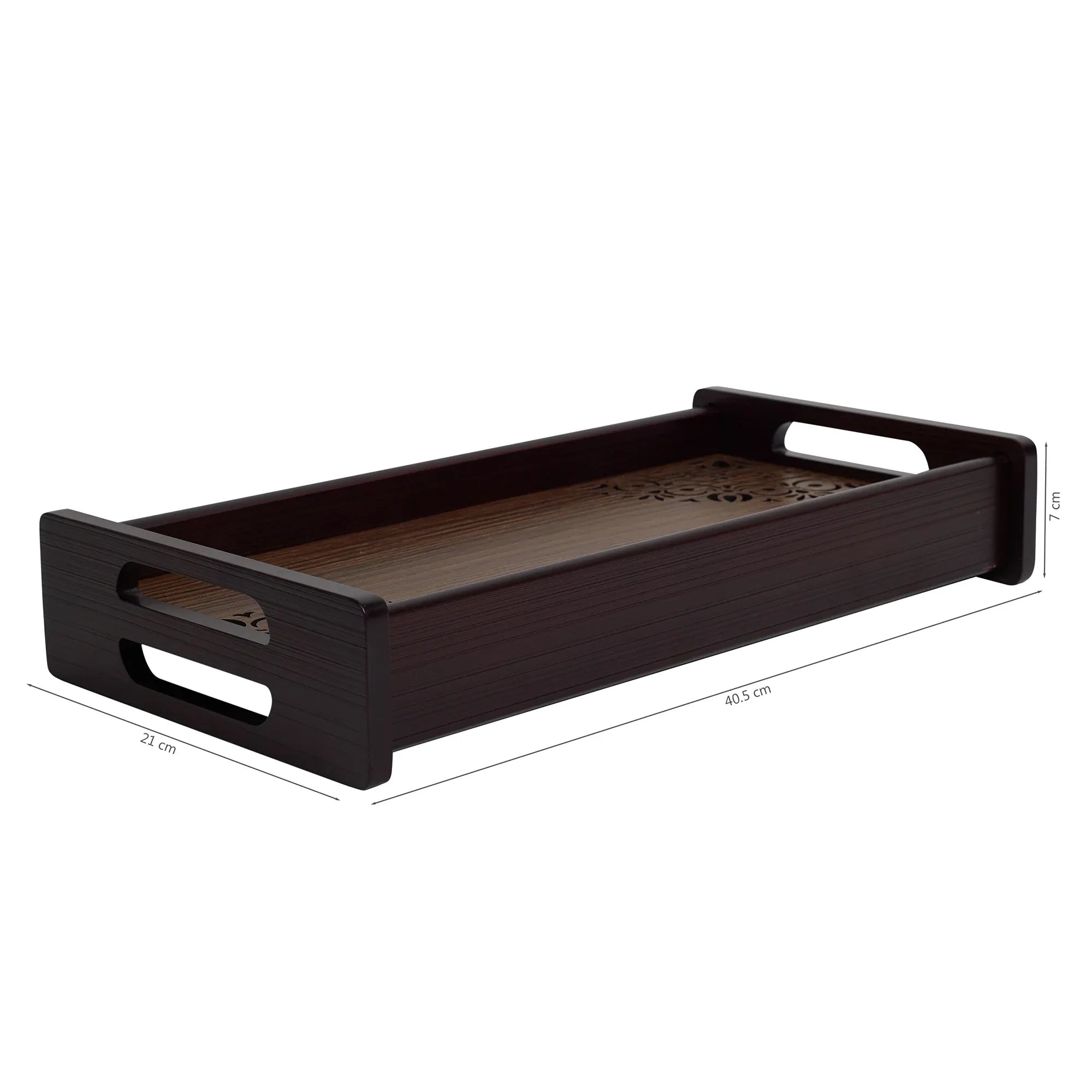 Reversible Dark Wenge Engineered Wood Tray Small in Multi Colour - HomeTown
