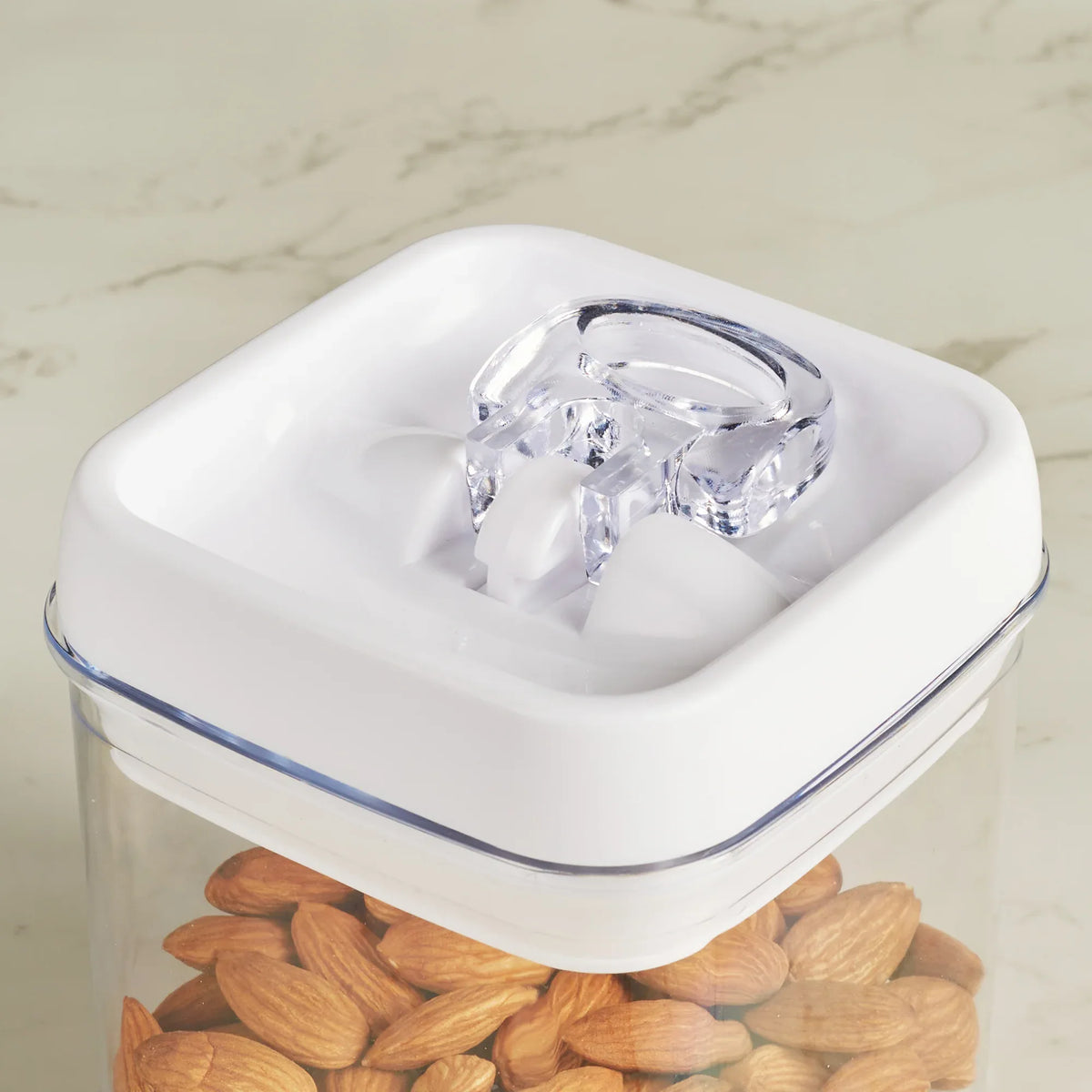 Robusto BPA Free Easy Lock Square Container 500ml in Transparent & White Colour - HomeTown