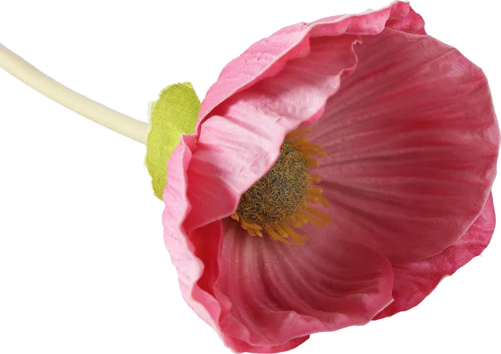 Elora Single Pink Poppy Polyester Artificial Flower 48cm in Pink Colour - HomeTown