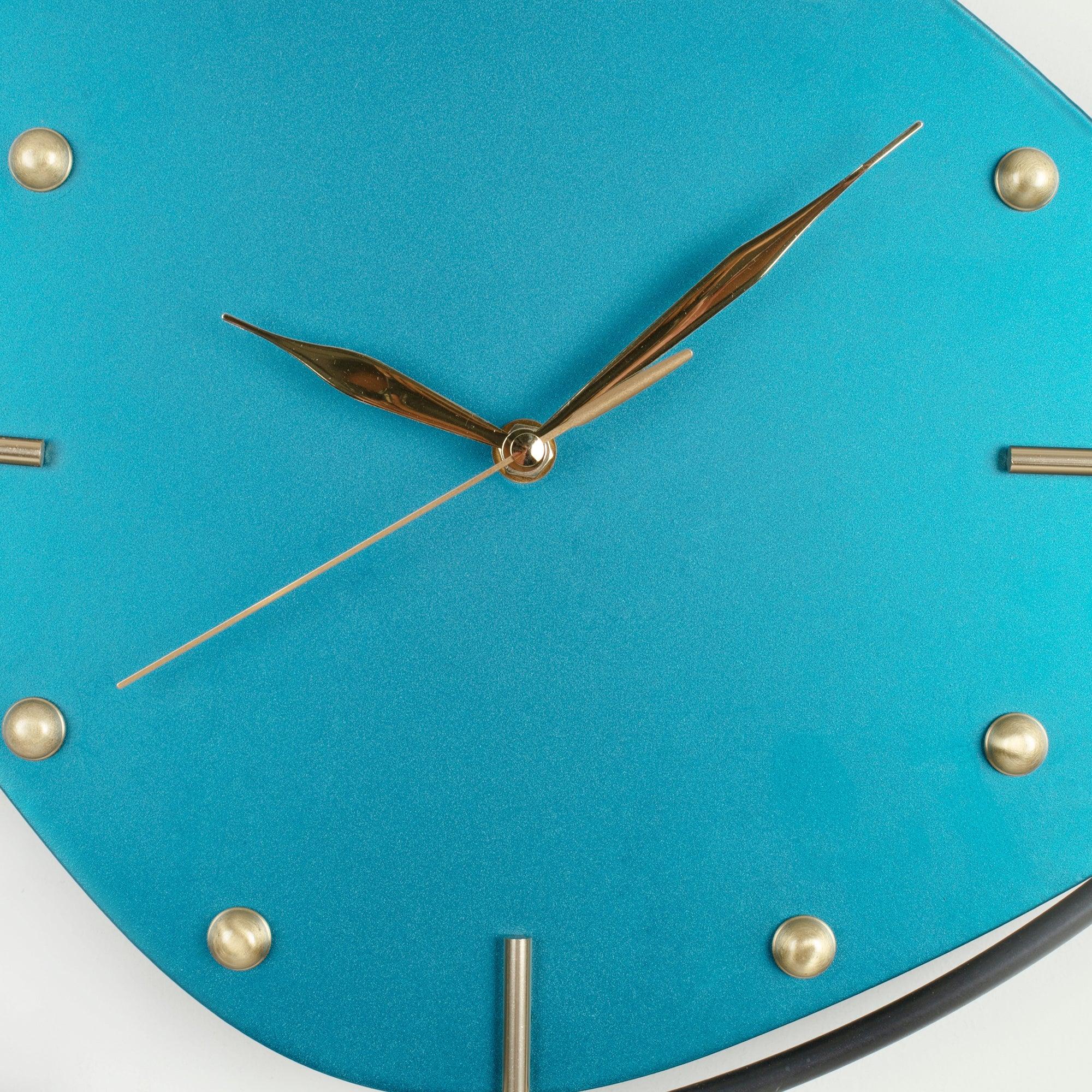 Rhythm Metal Triangular Pendulum Wall Clock in Seagreen Colour - HomeTown