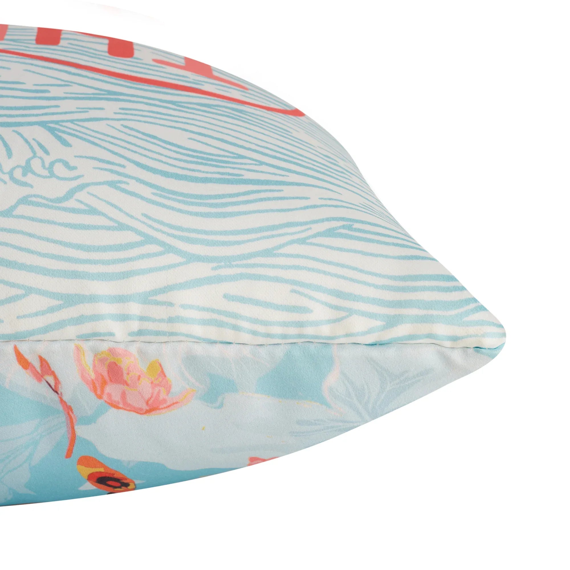 Bahamas Satin Digital Printed Cushion Cover 40x40 Cm in Aqua Colour - HomeTown