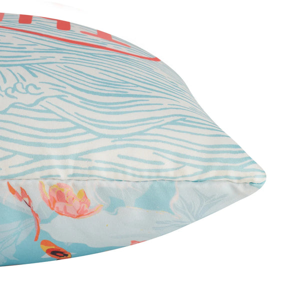 Bahamas Satin Digital Printed Cushion Cover 40x40 Cm in Aqua Colour dimensions