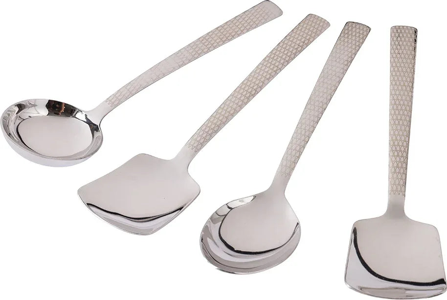 FNS Stainless steel Servinging Spoon Set of 4 in Silver Colour - HomeTown