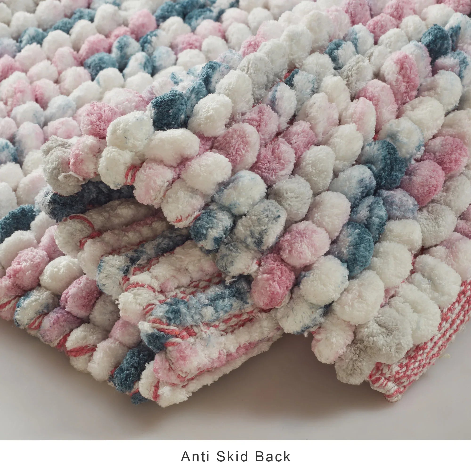 Emilia Micro Chenille Multipurpose Loop Bath Mat 50x80 Cm in Blush Blue Colour - HomeTown