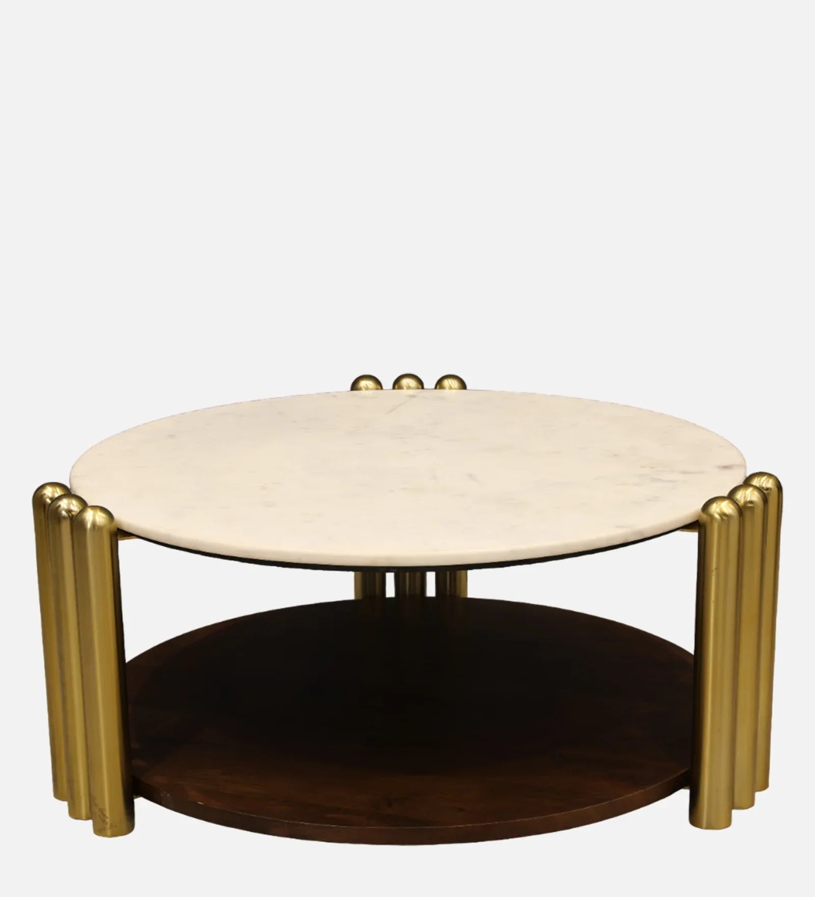Regalia Marble Top Center Table in White & Gold Colour - HomeTown