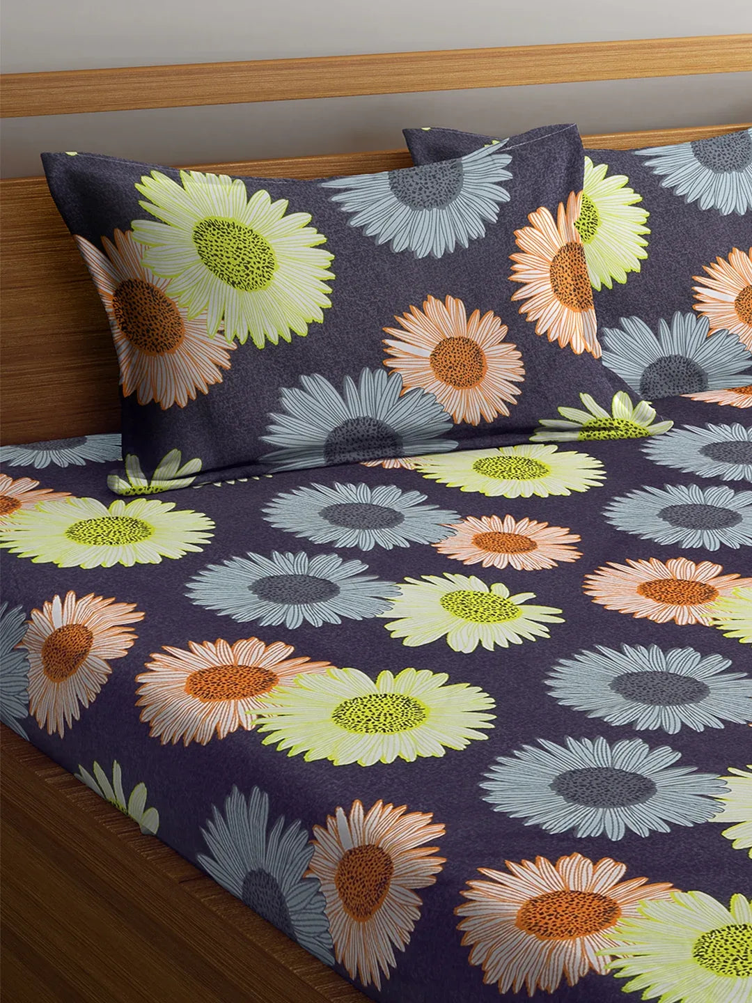 Carnival Double Bedsheet 220 x 230 CM in Blue Green Colour - HomeTown