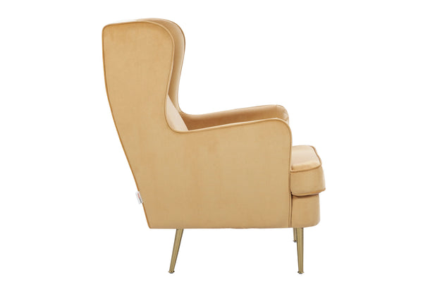 Charm Velvet Arm Chair in Dark Mustard Colour dimensions