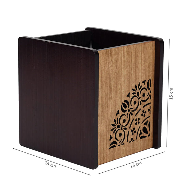 Reversible Dark Wenge Engineered Wood Cutlery Holder in Multi Colour dimensions