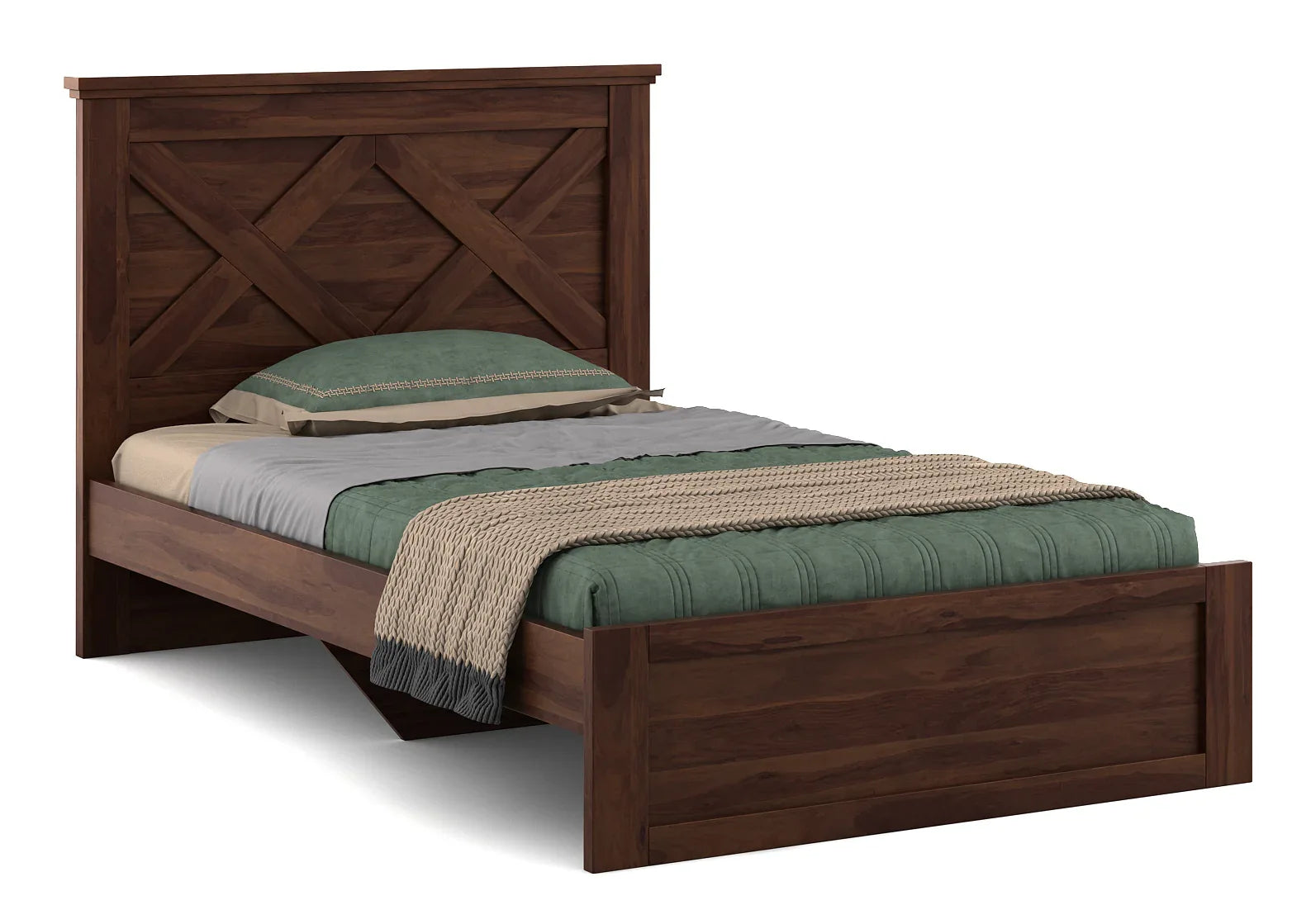 Antwerp Single Bed Without Storage in Sheesham Colour - HomeTown