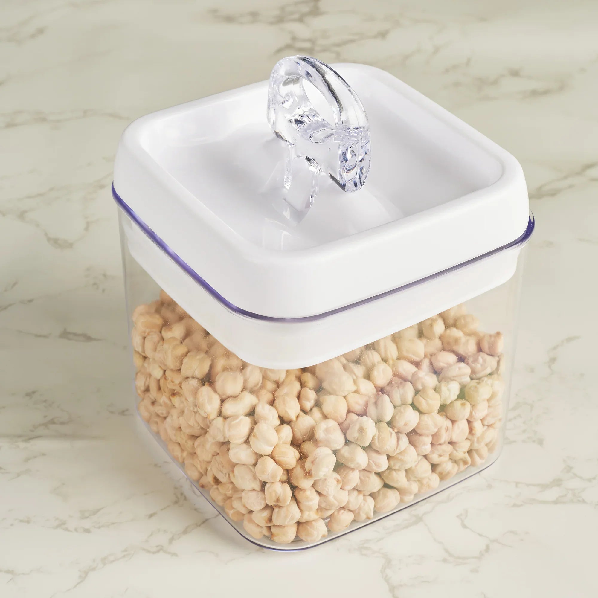 Robusto BPA Free Easy Lock Square Container 1000ml in Transparent & White Colour - HomeTown