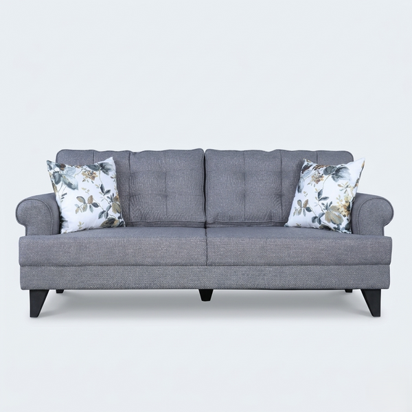 Paddington 3 Seater Sofa in Grey 100% Polyester Fabric dimensions
