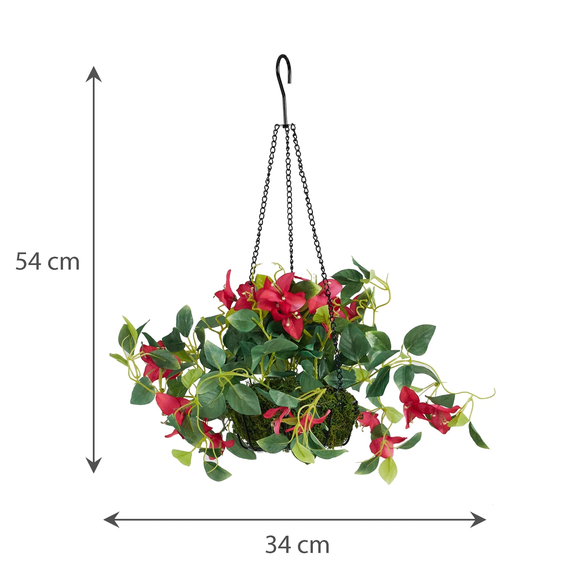 Ilana Faux Hanging Bougainvillea With Pot 54 Cm in Fuschia Colour - HomeTown