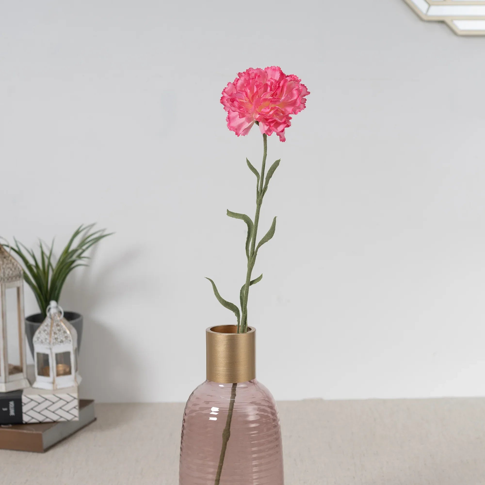 Elora Pink Carnation Faux Flower 62 Cm in Pink Colour - HomeTown