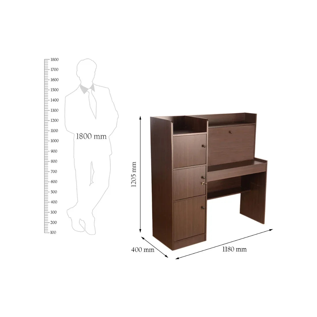 Vento Engineered Wood Study Table in Wenge Colour - HomeTown