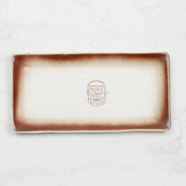 Beautiful Kitchen Studio Pottery Stoneware Serving Platter in Beige Colour dimensions