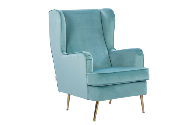Charm Velvet Arm Chair in Teal Colour dimensions