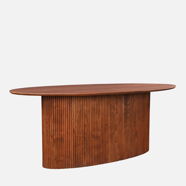 Caravelle Solidwood Six Seater Dining Table in Brown Colour dimensions