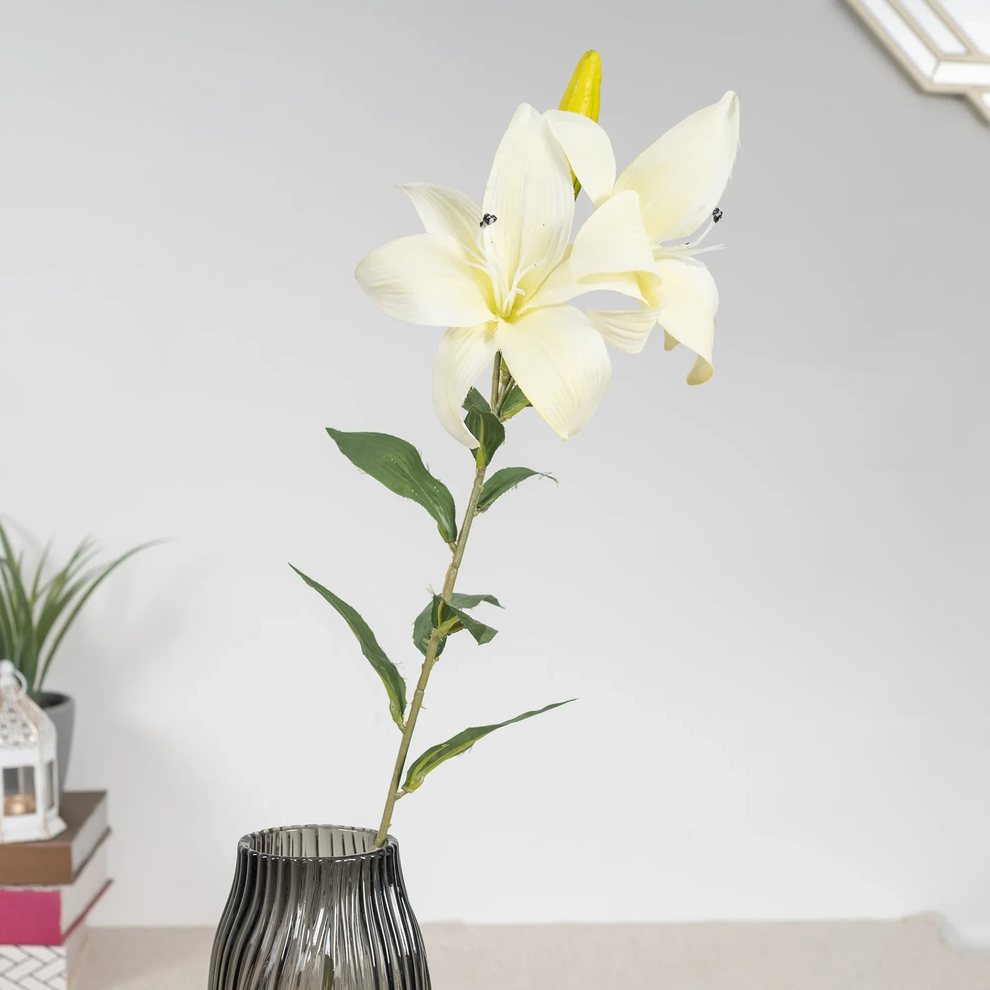 Elora White Lily Faux Flower 73 Cm in White Colour - HomeTown