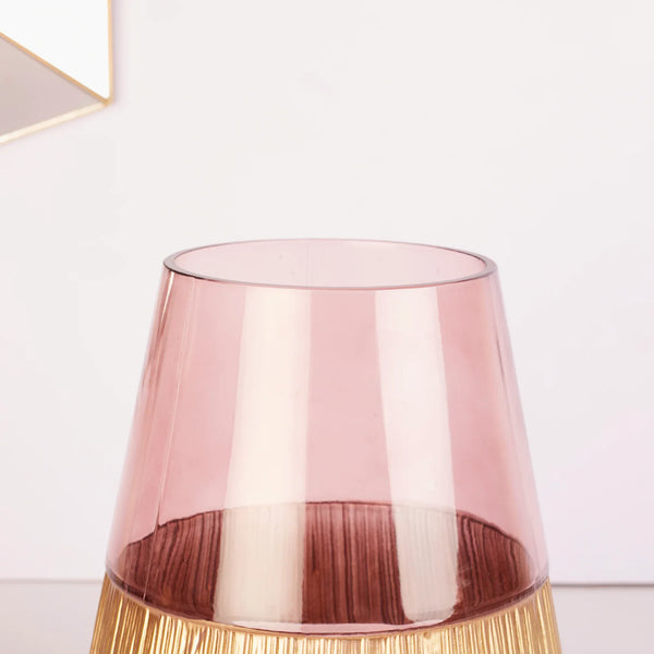 Alena Oval Glass Vase 21Cm in Blush Colour dimensions