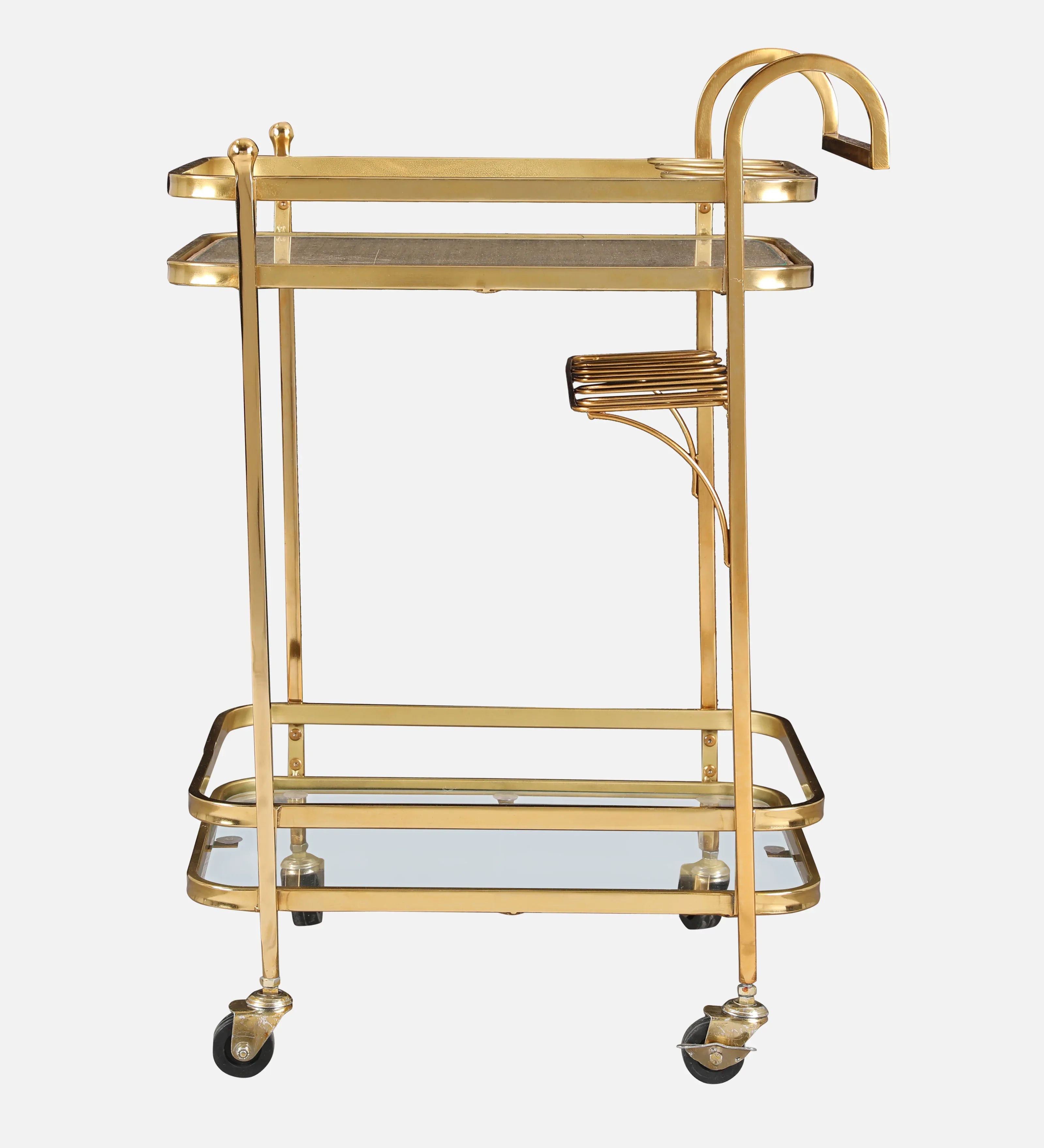 Alpen Metal Serving Trolley in Gold Colour - HomeTown
