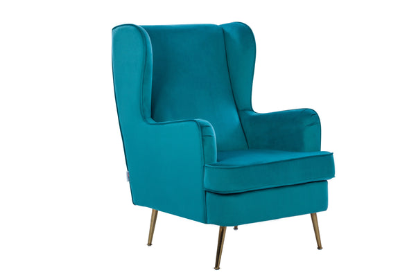 Charm Velvet Arm Chair in Sea Green Colour dimensions