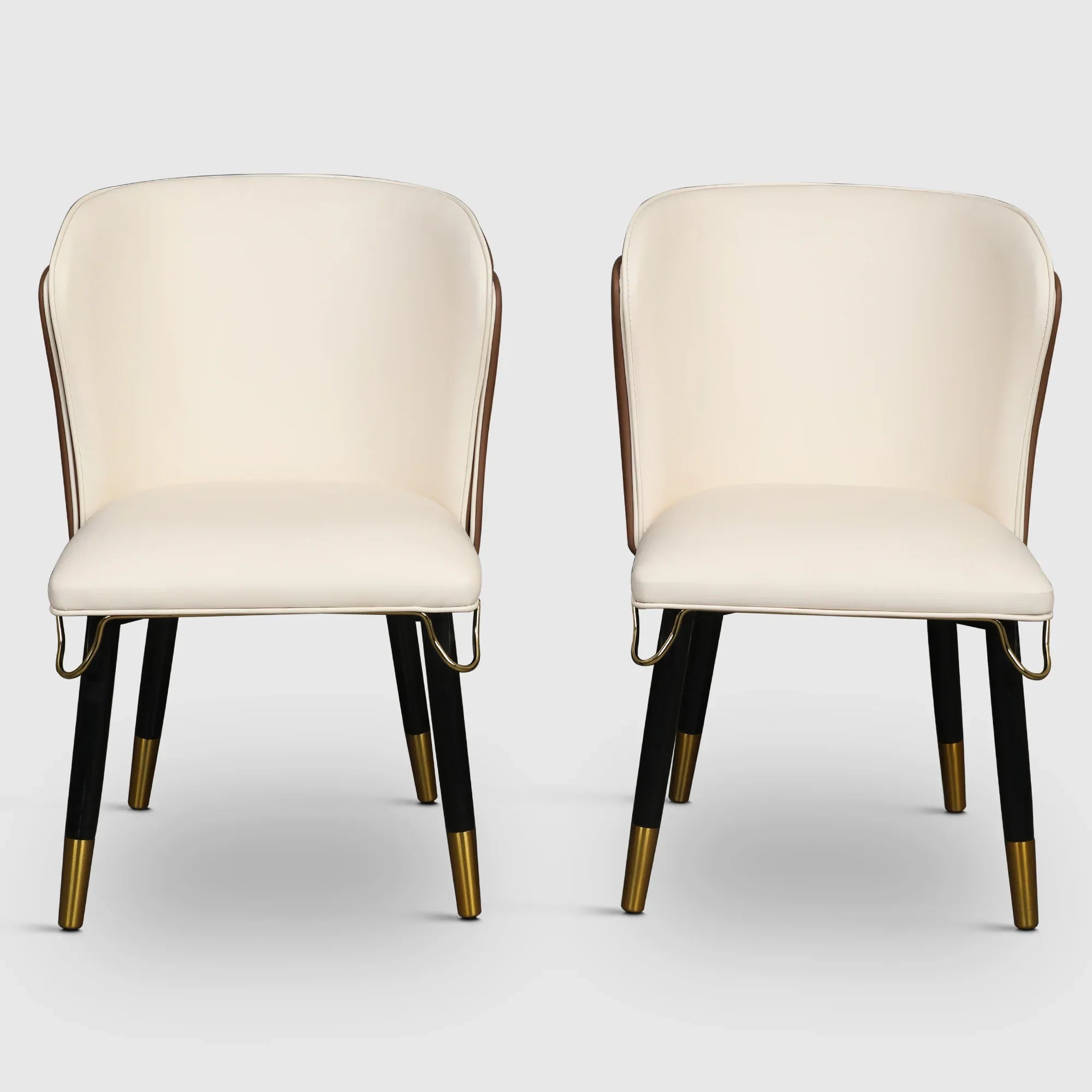 Henry Solidwood Dining Chair (Set of 2) in Beige & Gold Colour - HomeTown