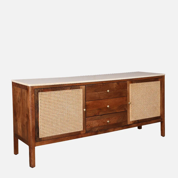 Siam Acacia Wood Two Door Sideboard in Honey Colour dimensions