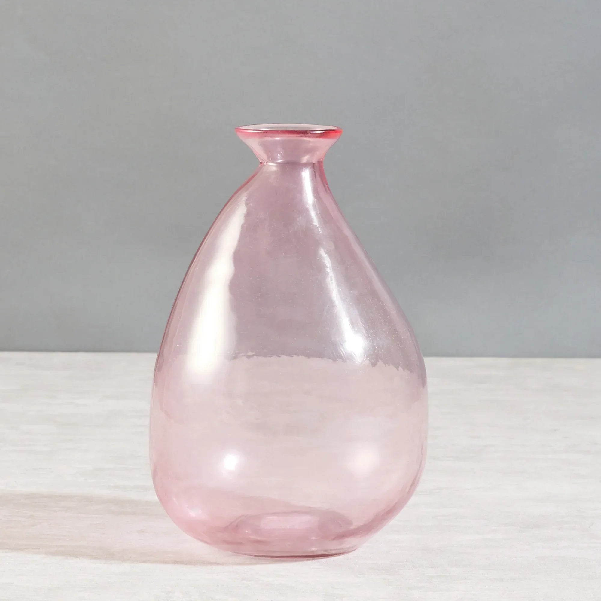 Phiona Glass Modern Organic Shapped Handcrafted 23 Cm Vase in Blush Colour - HomeTown