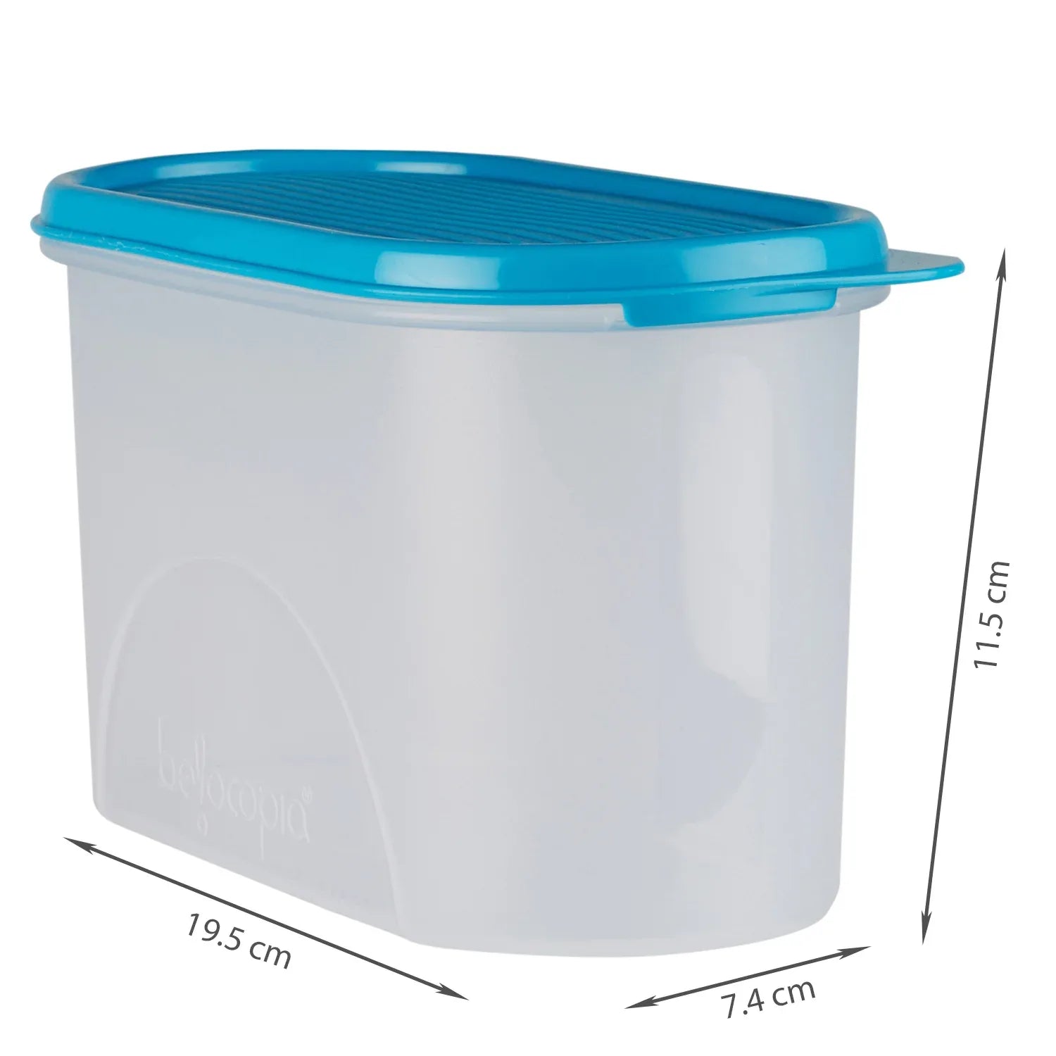 Fiesta 100% BPA-Free Plastic Oval Container Set of 3 (1300ml) in Teal & Transparent Colour - HomeTown