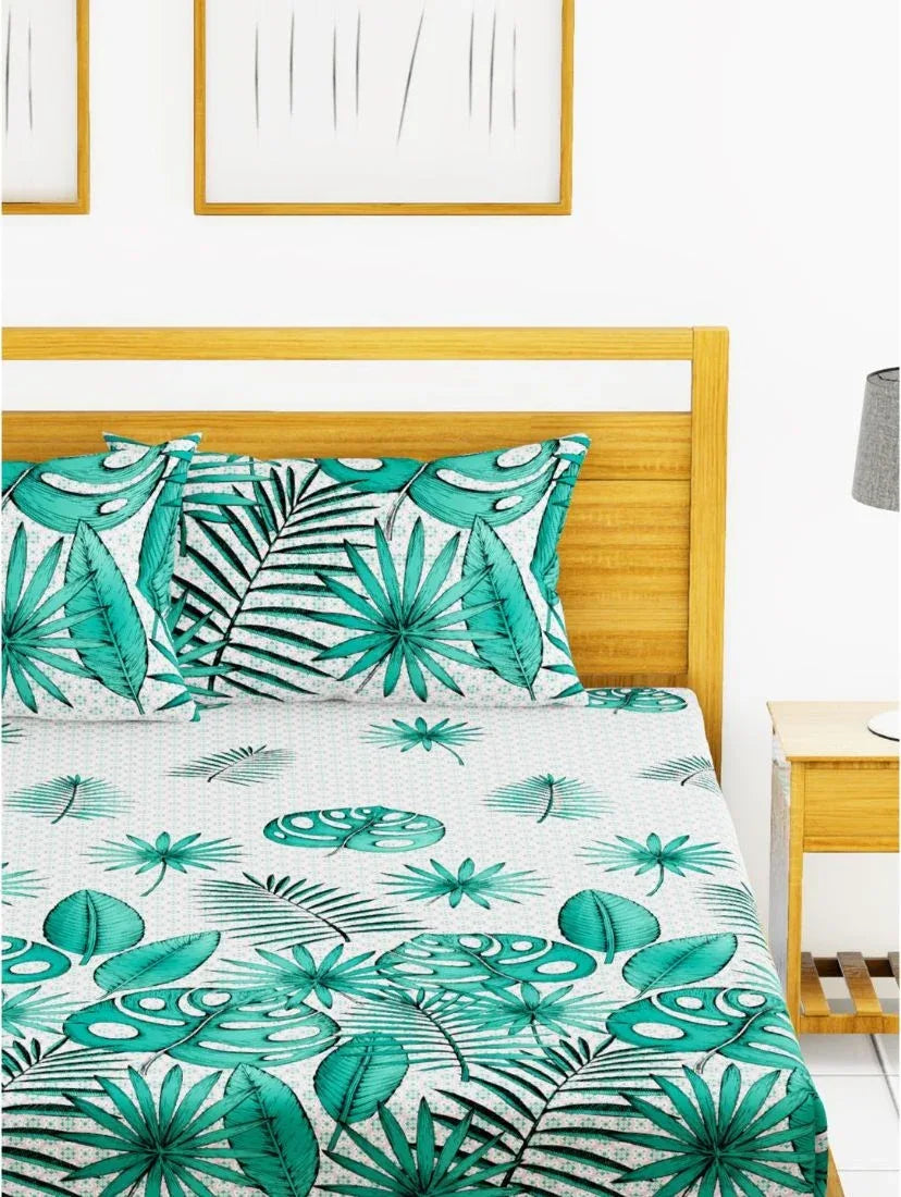 Callista Cotton King Bed Sheet 274X274 Cm in Shagreen Colour - HomeTown