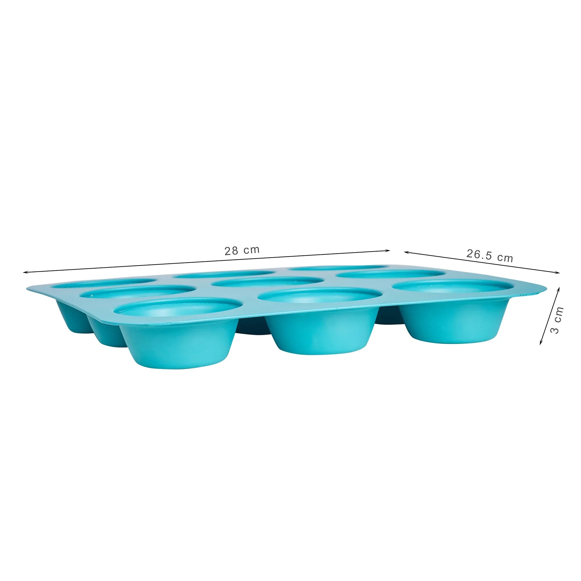 Bakelicious Aluminium 9 Cavity Muffin Tray in Teal Colour - HomeTown