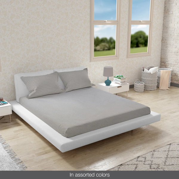 Essentials Micro Solid Self Textured Double Bedsheet Set in Multi Colour dimensions