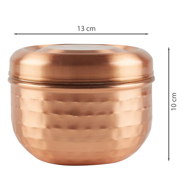 Sapphire Steel with Copper Finish Container Set of 2 in Copper Colour dimensions