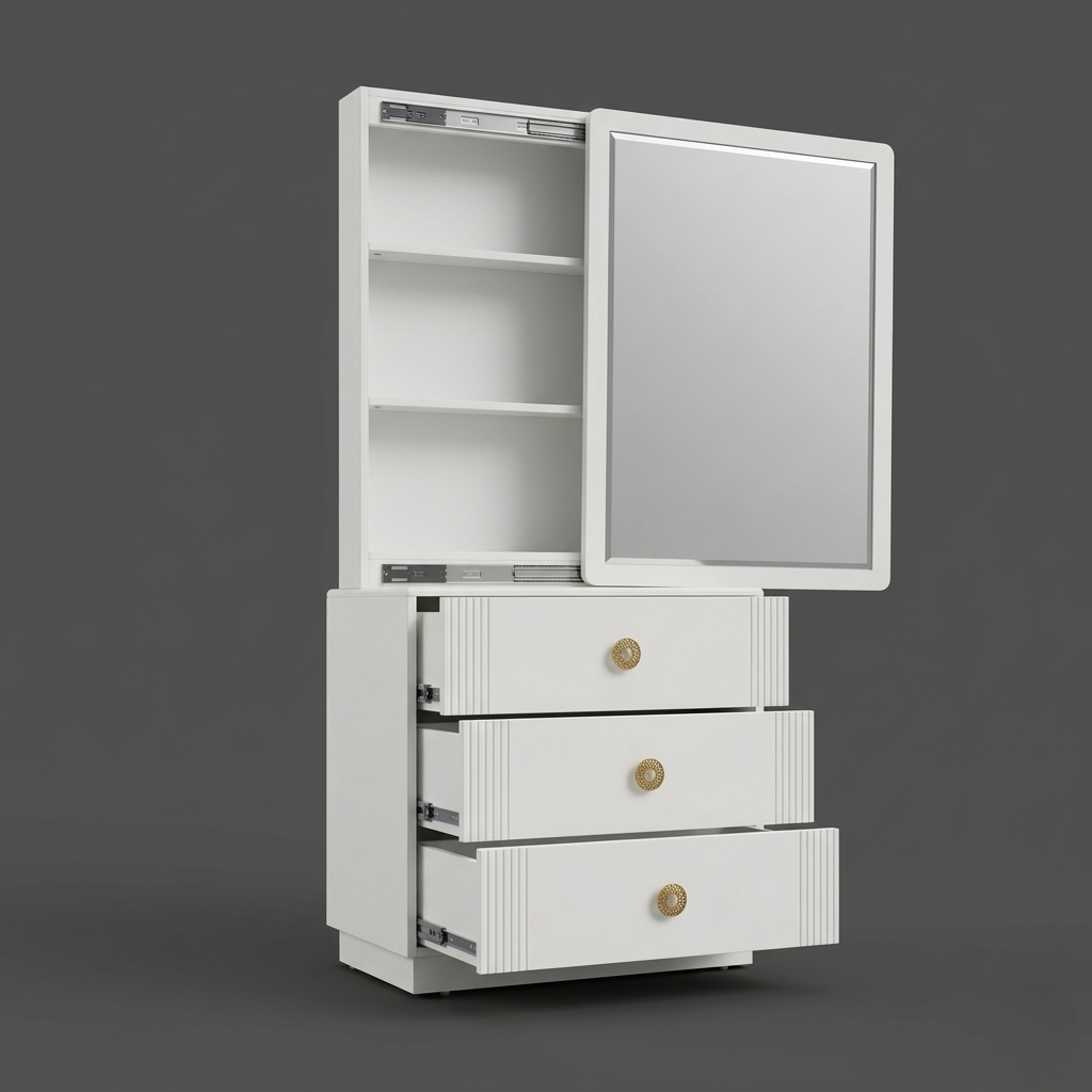 Snowcrest Dresser with Sliding Mirror