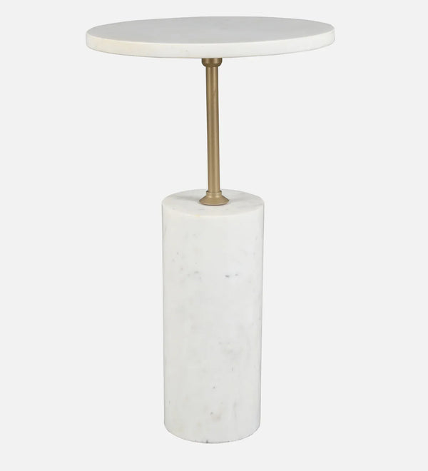 Mateo Marble Top Side Table in White Colour dimensions