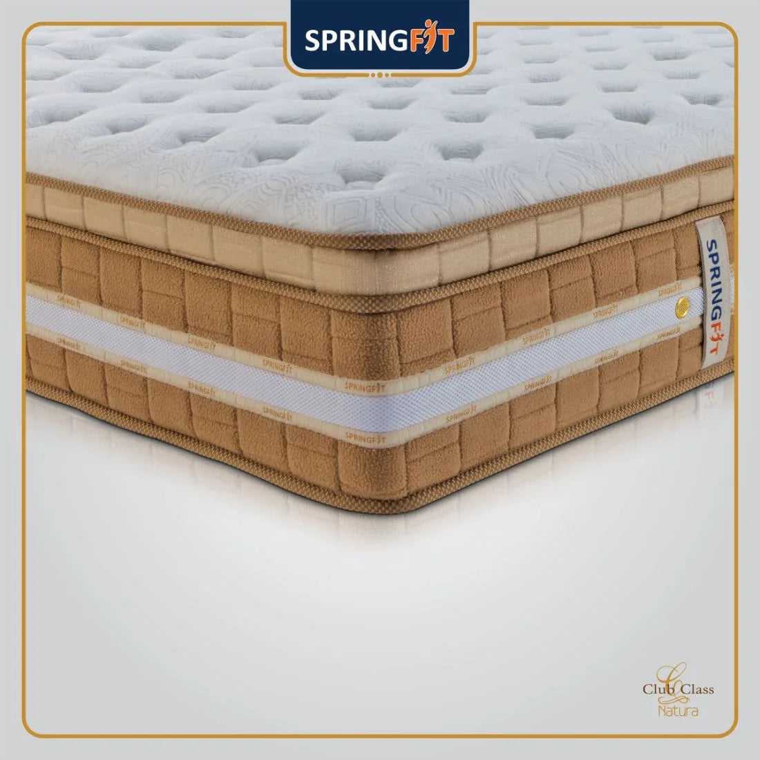 Club Class Natura Orthopedic Spine Support Pocket Spring Queen Mattress 84x60x10 Inch in Grey Colour - HomeTown