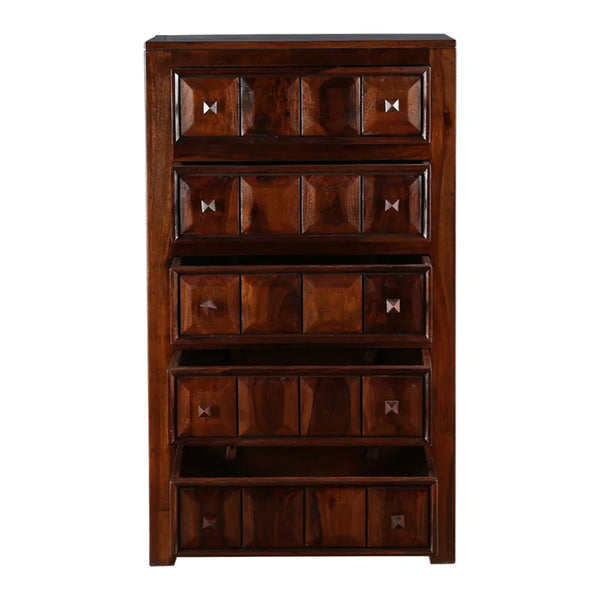 Woodrow Sheesham Wood(Rosewood) Chest of Drawer in Honey Colour dimensions